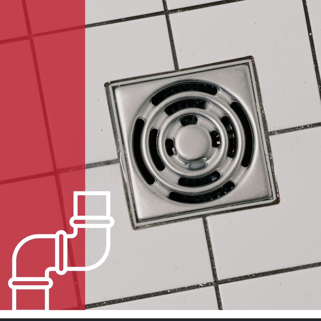 shower drain with hair trap in tile