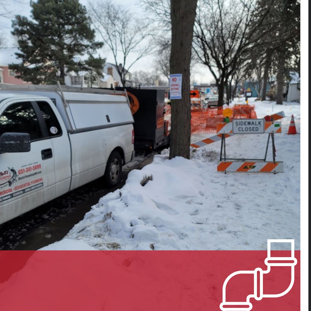 Fish Plumbing & Utilities truck at customer house