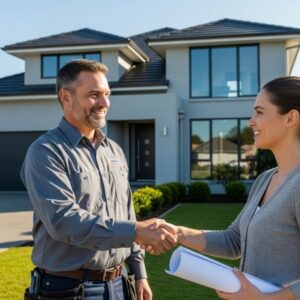 Handshake with plumber