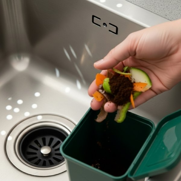 Putting compost in the drain