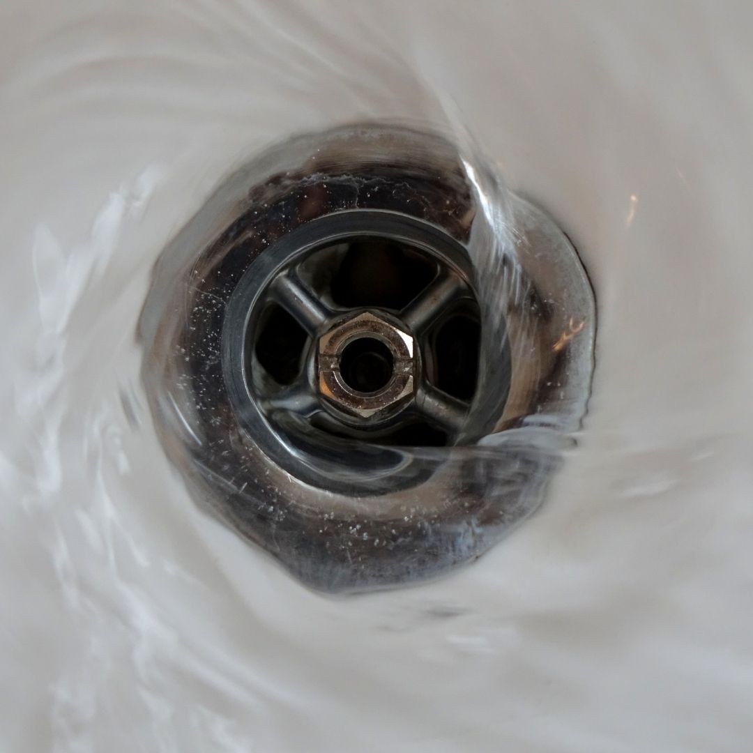 water running down drain