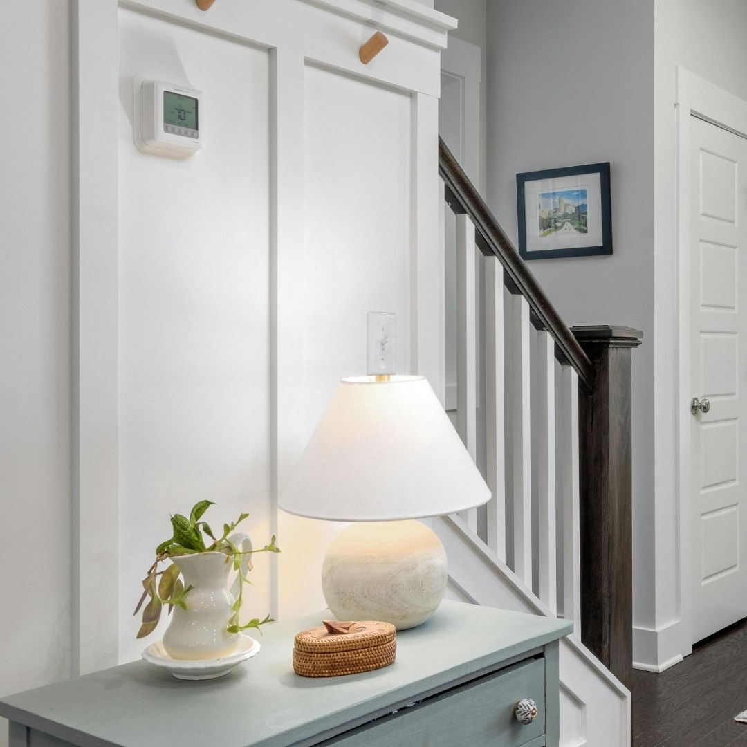 house with thermostat set to 70